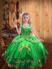  Sleeveless Beading and Embroidery Lace Up Little Girl Pageant Gowns