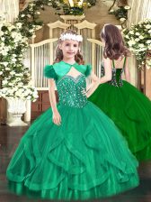 Glorious Floor Length Ball Gowns Sleeveless Turquoise Pageant Dress for Womens Lace Up