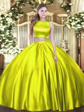 Exquisite Olive Green Criss Cross High-neck Ruching Vestidos de Quinceanera Tulle Sleeveless