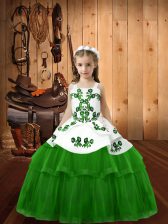  Straps Sleeveless Lace Up Pageant Dress Toddler Tulle