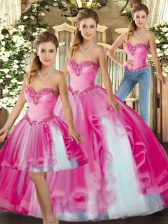  Sleeveless Lace Up Floor Length Ruffles Ball Gown Prom Dress