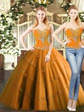  Orange Red Lace Up Quinceanera Gowns Beading Sleeveless Mini Length