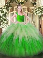 High Class Floor Length Ball Gowns Sleeveless Multi-color 15th Birthday Dress Zipper