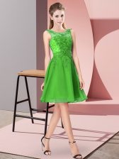  Green Scoop Neckline Appliques Quinceanera Court Dresses Sleeveless Zipper