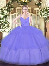  Organza Sleeveless Floor Length Ball Gown Prom Dress and Ruffled Layers