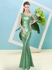 Stunning Sleeveless Sequins Zipper Evening Dress