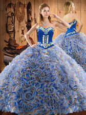 Enchanting Sleeveless Lace Up Floor Length Embroidery Sweet 16 Quinceanera Dress