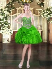 Sumptuous Green Sleeveless Organza Lace Up Prom Dresses for Prom and Party