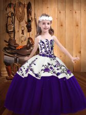 Adorable Sleeveless Embroidery Lace Up Pageant Dress for Teens