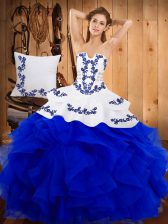 Free and Easy Floor Length Ball Gowns Sleeveless Blue Sweet 16 Dresses Lace Up