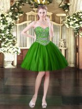 On Sale Sweetheart Sleeveless Lace Up Prom Party Dress Dark Green Tulle