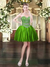  Mini Length Ball Gowns Sleeveless Green Prom Dress Lace Up
