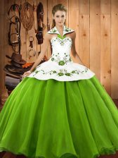  Sleeveless Embroidery Lace Up Vestidos de Quinceanera