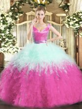Nice Floor Length Ball Gowns Sleeveless Multi-color Quinceanera Dress Zipper