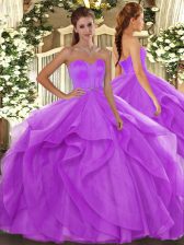 Great Tulle Sleeveless Floor Length Quinceanera Dress and Beading and Ruffles
