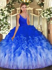 Vintage Floor Length Backless Sweet 16 Quinceanera Dress Multi-color for Sweet 16 and Quinceanera with Beading and Ruffles