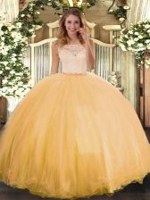 Low Price Floor Length Ball Gowns Sleeveless Gold Sweet 16 Dresses Clasp Handle