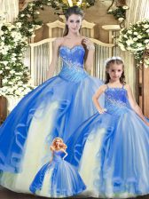 Colorful Sleeveless Beading and Ruching Lace Up Quinceanera Dresses