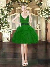  Sleeveless Lace Up Mini Length Beading and Ruffles Prom Dress