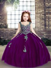  Sleeveless Appliques Lace Up Little Girls Pageant Dress Wholesale