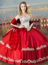 Clearance Sleeveless Lace Up Floor Length Beading and Embroidery Quinceanera Dress