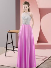  Lilac Sleeveless Beading Floor Length Prom Gown