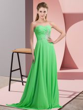  Empire Prom Dresses Sweetheart Chiffon Sleeveless Floor Length Lace Up