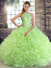 Most Popular Sleeveless Beading Floor Length Ball Gown Prom Dress