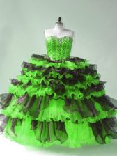  Sleeveless Organza Lace Up Quince Ball Gowns for Sweet 16 and Quinceanera