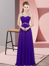  Purple Sleeveless Beading Floor Length Prom Dresses