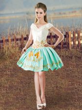Fabulous Sleeveless Lace Up Mini Length Embroidery Prom Dresses
