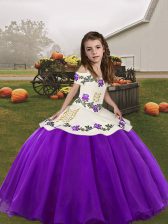 Lovely Sleeveless Embroidery Lace Up Custom Made Pageant Dress