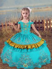  Sleeveless Beading and Embroidery Lace Up Pageant Dresses