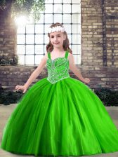  Lace Up Straps Beading Little Girls Pageant Dress Wholesale Tulle Sleeveless