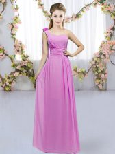  Lilac Sleeveless Hand Made Flower Floor Length Court Dresses for Sweet 16
