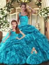 Sexy Sleeveless Ruffles and Pick Ups Lace Up 15 Quinceanera Dress
