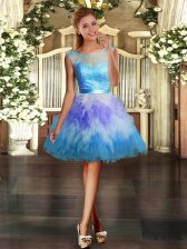 Perfect Mini Length Backless Prom Dress Multi-color for Prom and Party with Lace and Ruffles