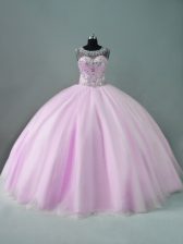  Sleeveless Zipper Floor Length Beading Ball Gown Prom Dress