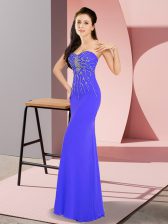  Blue Sweetheart Zipper Beading Prom Evening Gown Sleeveless