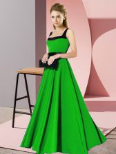  Floor Length Green Damas Dress Square Sleeveless Zipper