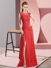 Artistic Sleeveless Zipper Floor Length Beading Prom Evening Gown