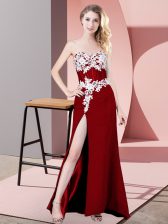  Sweetheart Sleeveless Zipper Dress for Prom Red Chiffon