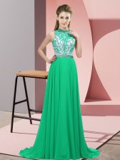 Top Selling Turquoise Empire Beading Homecoming Dress Backless Chiffon Sleeveless