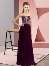 Inexpensive Floor Length Burgundy Dress for Prom Sweetheart Sleeveless Lace Up
