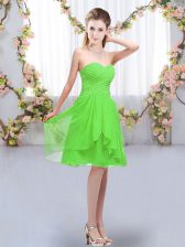 Super Sweetheart Sleeveless Chiffon Court Dresses for Sweet 16 Ruffles and Ruching Lace Up