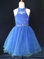 Luxurious Sleeveless Beading and Lace Lace Up Little Girls Pageant Dress
