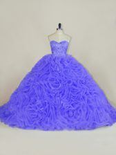 Luxurious Sleeveless Brush Train Beading and Ruffles Lace Up Quinceanera Gown