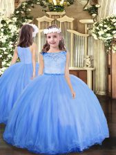  Tulle Sleeveless Floor Length Pageant Gowns For Girls and Lace