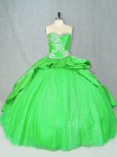 Adorable Sweetheart Sleeveless Brush Train Lace Up Ball Gown Prom Dress Tulle