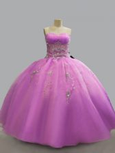 Customized Organza Sleeveless Floor Length Sweet 16 Dresses and Beading